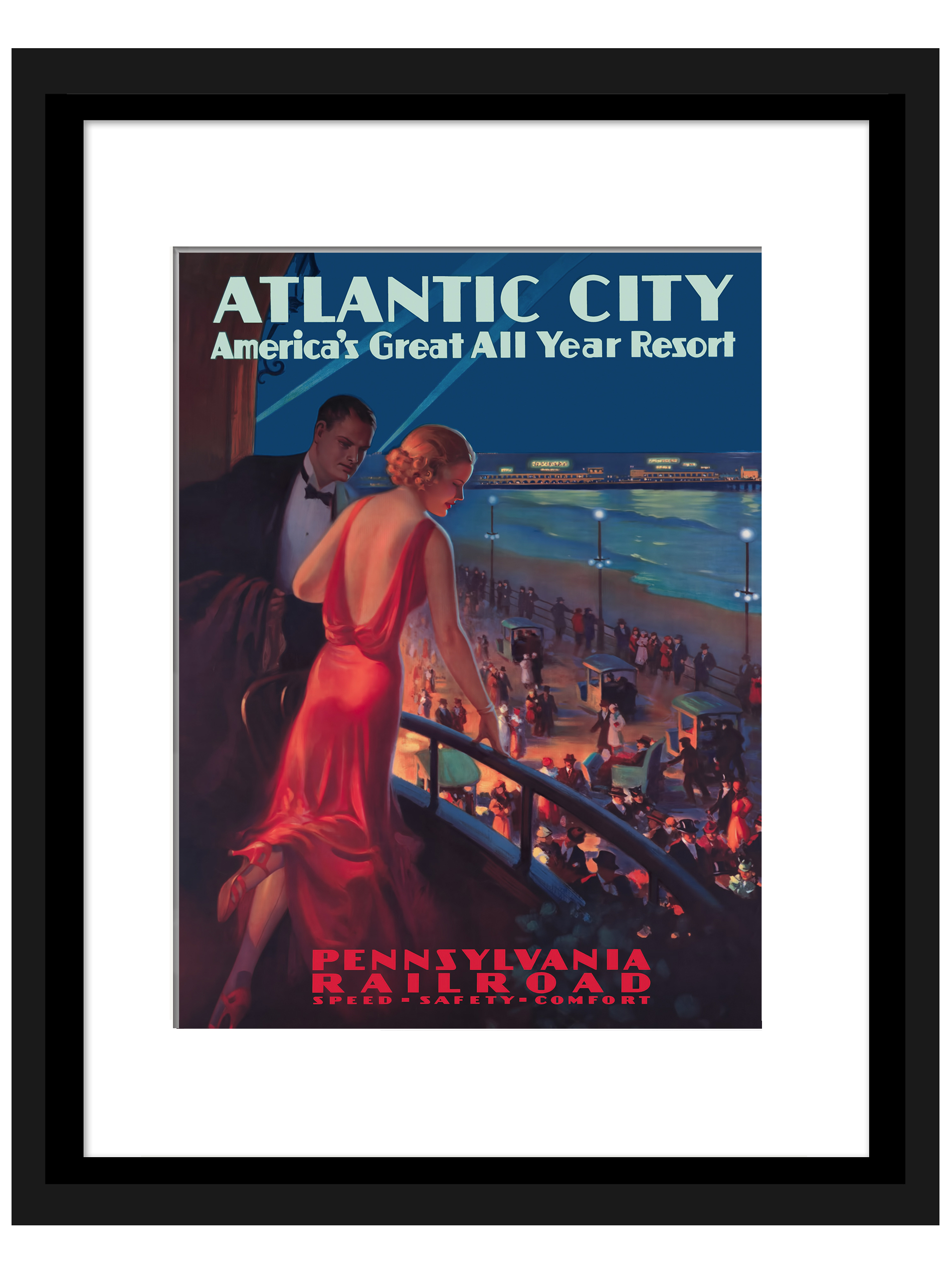 Atlantic City Travel Poster | 1935 Retro Art